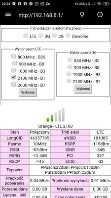 Plus LTE Huawei b535 poor coverage. Antenna selection or operator change?