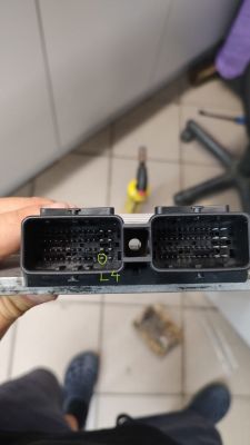 Zbliżenie na dwie czarne wtyczki z oznaczeniem L4.