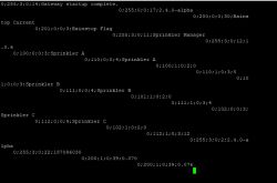 Screenshot of a terminal interface displaying irrigation controller data.