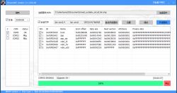 Screenshot of PhoenixMC software showing a completed firmware upgrade process and a partition list.