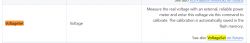 Screenshot of a table in documentation with the VoltageSet command.