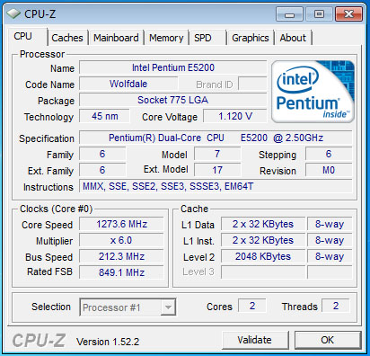 Problem z OC e5200 9600GT