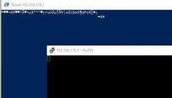 Screenshot of attempted connections via Telnet and PuTTY to IP addresses.