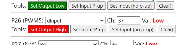 IoT Device GPIO Configuration User interface for configuring GPIO on an IoT device.