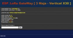 ESP_LoRa GateWay Interface Screenshot of the ESP_LoRa GateWay interface displaying module parameters and information.