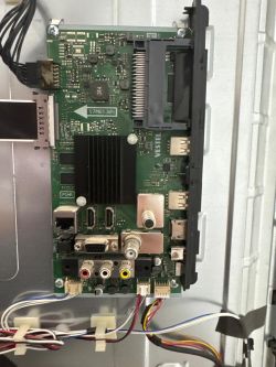 TV mainboard 17MB130S with visible ports, connectors, and circuit components