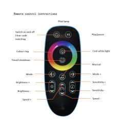 Remote control with button descriptions
