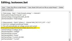 Screenshot of editing an /autoexec.bat file with highlighted code.