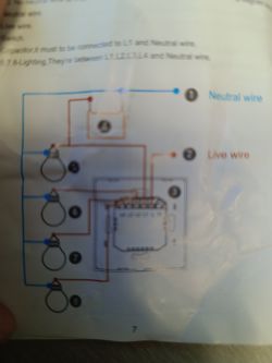 Schemat podłączenia instalacji elektrycznej z oznaczeniem przewodów neutralnych i fazowych.