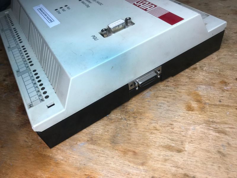 Interior of the old Saia PCD2.M120 automation controller with expansion modules