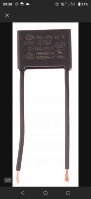 Poszukiwany kondensator TNS-3TH 0.33uF(x2)+2x 2200PF (Y2) 2.0V M 25/085/21/C z trzema kablami