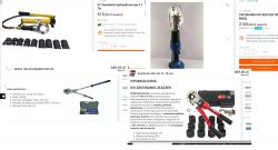 Różne modele zaciskarek hydraulicznych i ręcznych do rur PEX z opisami.
