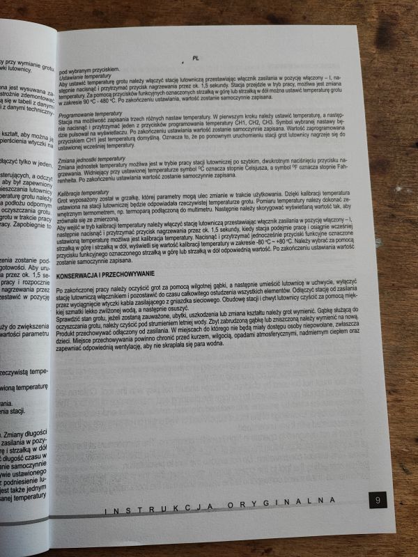 Strona instrukcji obsługi do stacji lutowniczej Yato YT-82462