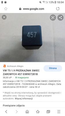 Poszukiwanie przekaźnika świec żarowych w Volkswagen Transporter t5 1.9tdi 2005r - schemat