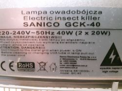 Lampa owadobójcza Sanico GC-40, świetlówki świecą tylko w parze Lampa owadobójcza Sanico GC-40, świetlówki świecą tylko w parze