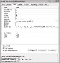 ATTINY85 - Sprawdzenie konfiguracji fusebit'ów dla falownika AVT5360