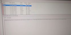 Ekran menedżera zdarzeń systemu Windows z błędami.