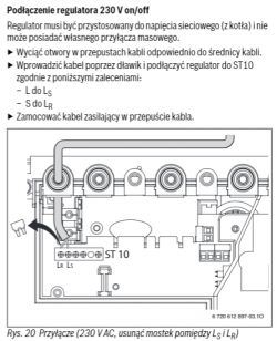 Podłączenie zewnętrznego regulatora do pieca gazowego Junkers ZSB22-3C