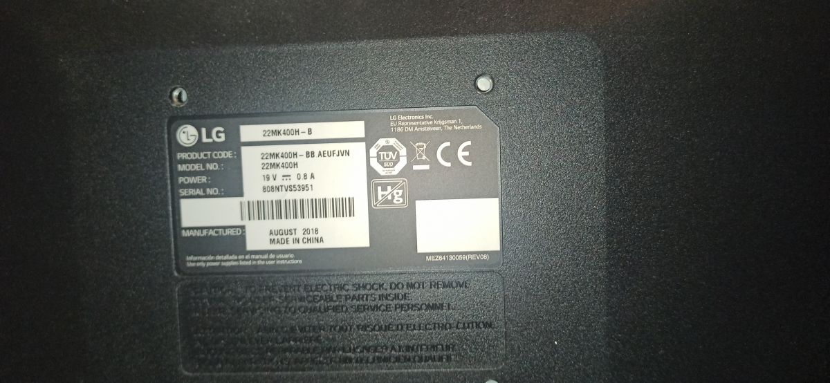 LG 22MK400H 22MK420H 22MK430H LED LCD Monitor Adattatore Alimentatore LG 22MK400H 22MK420H 22MK430H LED LCD Monitor Adattatore Alimentatore