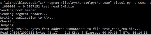 testing bl602tool from renzenicolai for BL602 flash read and write
