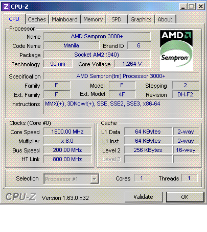 AMD Sempron 3000+ 1.60GHz - Maksymalne podkręcenie na Asus M2V-TVM?