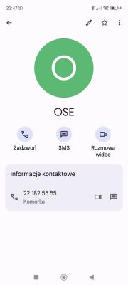 Android 13 Xiaomi Redmi note 10 - jak na pulpicie dodać skrót do kontaktu.
