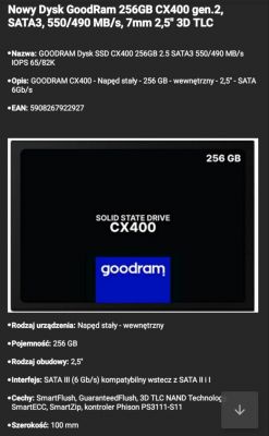 Dysk SSD do telewizora - ADATA SU650 vs GoodRam CX400/CL100, Patriot P210, Team Group GX1/GX2