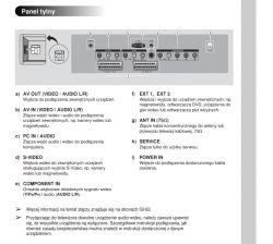 Panel tylny telewizora Samsung PS42D5SX/XEC z opisami złącz.