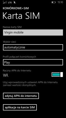 Nokia Lumia 830 - Windows Phone 8.1 brak możliwości konfiguracji APN mms