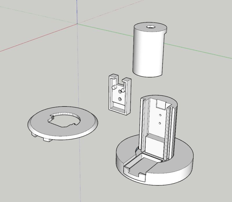 3D visualization of disassembled enclosure for ESP32-S3 and CC1101 controller
