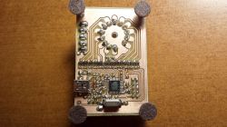 Nixie Tube Tester on PCB Nixie tube tester with visible circuits and connections.