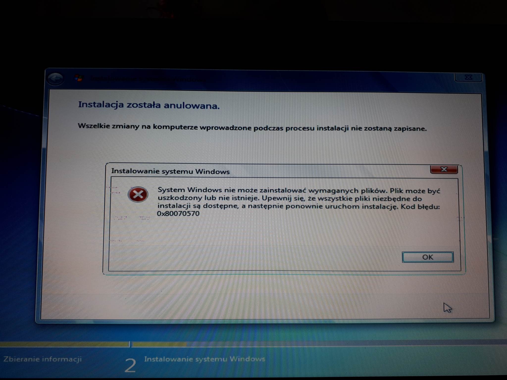 Popup Error at 15 Installation Windows 7, 32bit & 64bit, Error