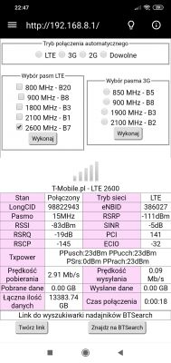 LTE T-mobile, prędkość internetu w jednej minucie od 0,4mb/s do 60mb/s