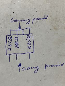 Szkic układu elektronicznego z oznaczeniami pomiarowymi