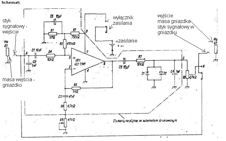 MXR DISTORTION. Rozrysowanie połączenia potencjometrów, zasilania, we/wy. MXR DISTORTION. Rozrysowanie połączenia potencjometrów, zasilania, we/wy.
