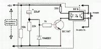 Schemat urządzenia do zdalnego włączania komputera impulsami prądu