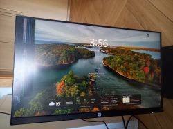 Monitor HP X24ih z uszkodzoną matrycą, część obrazu nie jest wyświetlana prawidłowo po lewej stronie i na dole.
