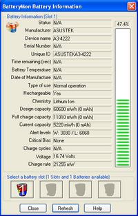 Regeneracja baterii A42-A3 od laptopa Asus A3V