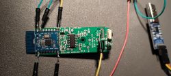 Connecting TH01Y-CBS3 V1.6 Sensor to UART Programmer Humidity and temperature sensor TH01Y-CBS3 V1.6 connected with wires to a UART programmer.