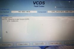 GOLF V 1.6 G85 czujnik kąta skrętu brak reakcji w vagu