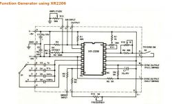 Circuit diagram of a function generator using XR2206