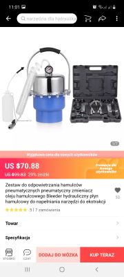 Dyskusja o zestawach do odpowietrzania hamulców: porównanie cen Allegro i AliExpress