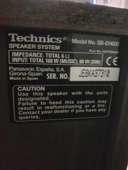 Zakup głośnika niskotonowego 17cm, 6 Ohm do wieży Technics SB-EH600 z 1999r