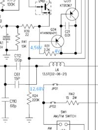 Alan 100 Plus B (2013) - Brak nadawania i odbioru, niskie napięcia na Q25 i Q26