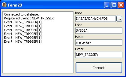 [Delphi] Firebird + IBEvent. Nie otrzymuję Event-ów.