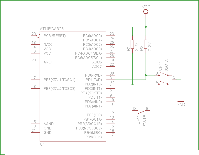 Impulsator, Atmega328p na jednym przerwaniu INT0 Impulsator, Atmega328p na jednym przerwaniu INT0