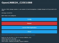 OpenLN882H User Interface OpenLN882H user interface with device information and control buttons.