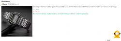Zegarek cyfrowy na metalowej bransolecie wyświetlany na stronie internetowej sklepu.