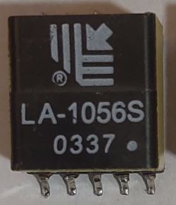 Transformator flyback LA-1056S z oznaczeniem 0337, widok na złącza i oznaczenia