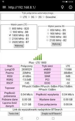 Dobór operatora dla lokalizacji 52.0475163438836, 23.134999055934546 z routerem b818
